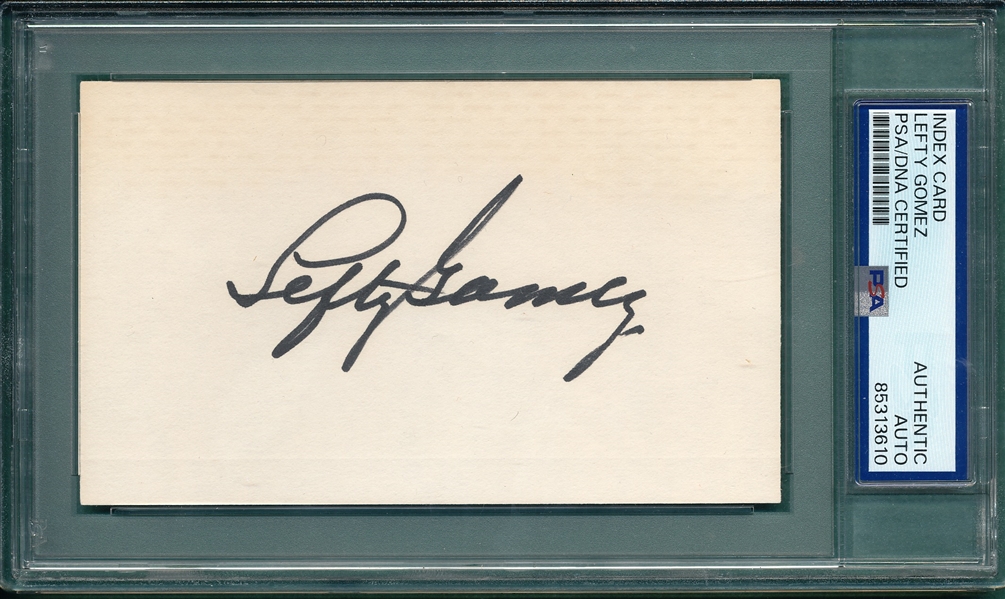 Lefty Gomez, Signed Index Card, PSA/DNA Authentic