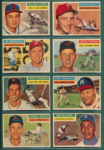 1956 Topps Lot of (24) W/ #280 Gilliam