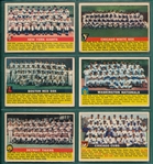 1956 Topps Lot of (6) Team Cards W/ #226 Giants