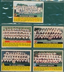 1956 Topps Lot of (5) Team Cards W/ #95 Braves