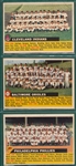 1956 Topps Lot of (3) Team Cards W/ #85 Indians, Left