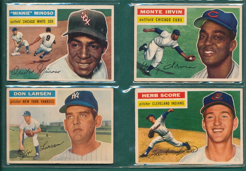 1956 Topps Lot of (4) Rookie & HOFers W/ #125 Minoso