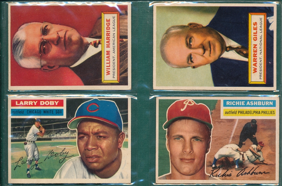 1956 Topps Lot of (4) Presidents & HOFers W/ #250 Doby