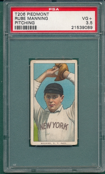 1909-1911 T206 Manning, Pitching, Piedmont Cigarettes PSA 3.5