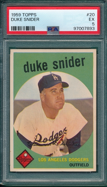 1959 Topps #020 Duke Snider PSA 5