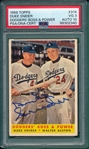 1958 Topps #314 Dodgers Boss & Power, W/ Snider, PSA Authentic *Signed*