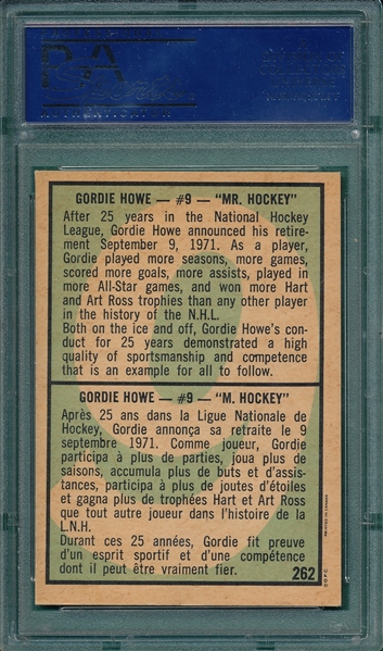 1971 O-Pee-Chee #262 Gordie Howe PSA 5 *Retirement*