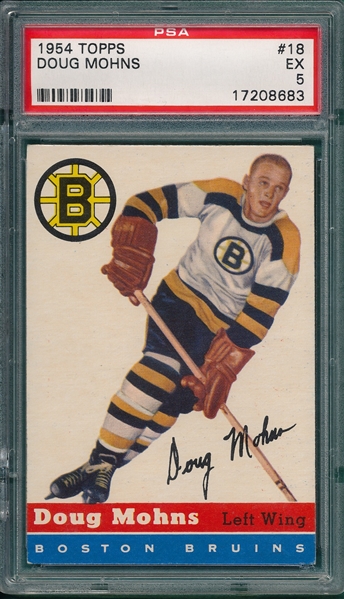 1954 Topps Hockey #18 Doug Mohns PSA 5