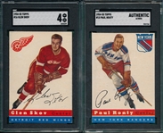 1954 Topps Hockey #15 Ronty & #16 Skov, Lot of (2), SGC