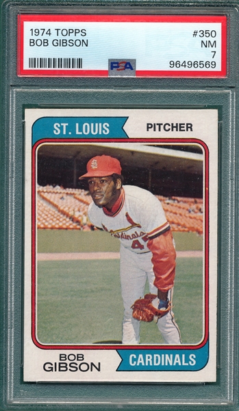 1974 Topps #350 Bob Gibson PSA 7