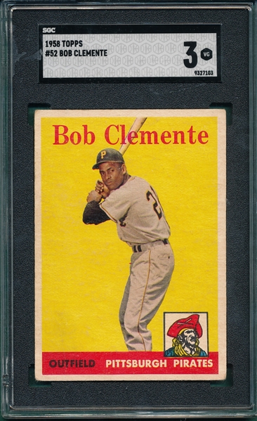 1958 Topps #052 Bob Clemente SGC 3