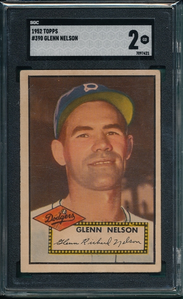 1952 Topps #390 Glenn Nelson SGC 2 *Hi #*