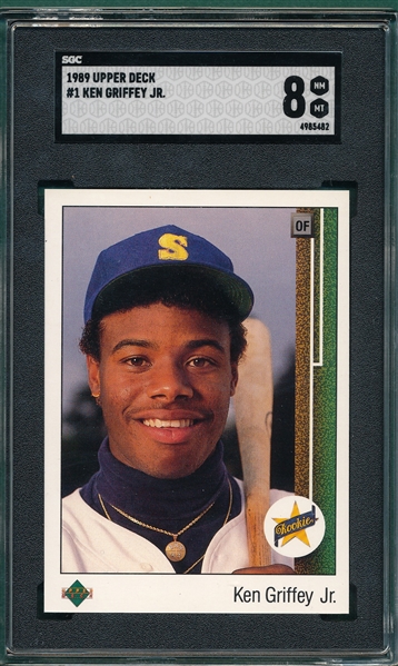 1989 Upper Deck #1 Ken Griffey Jr. SGC 8 *Rookie*