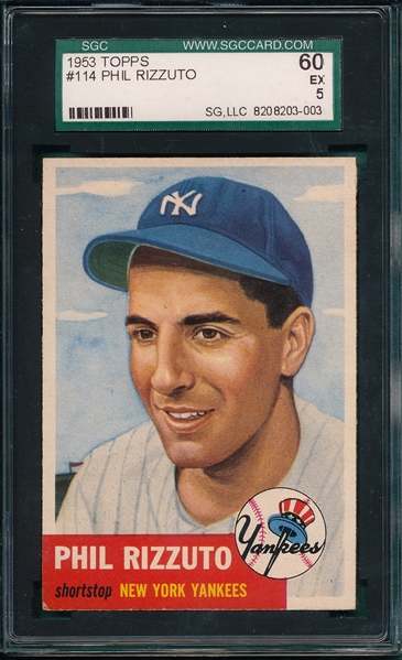 1953 Topps #114 Phil Rizzuto SGC 60