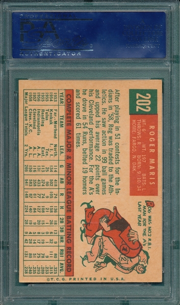 1959 Topps #202 Roger Maris PSA 6