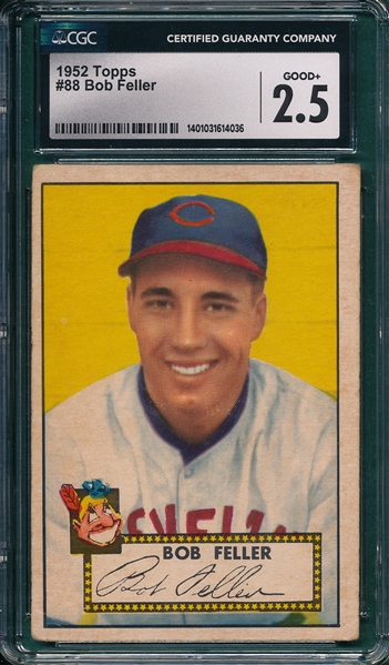 1952 Topps #88 Bob Feller CGC 2.5