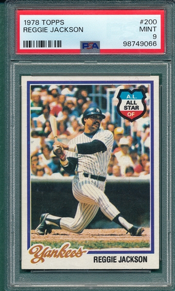 1978 Topps #200 Reggie Jackson PSA 9 