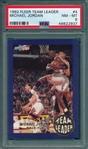 1992 Fleer team Leaders #4 Michael Jordan PSA 8
