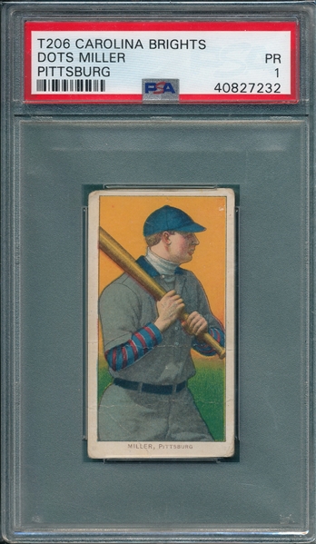 1909-1911 T206 Miller Carolina Brights Cigarettes PSA 1