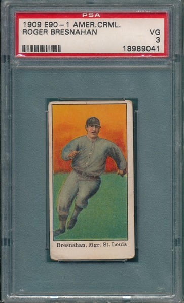 1909-11 T206 E90-1 Bresnahan American Caramel Co. PSA 3