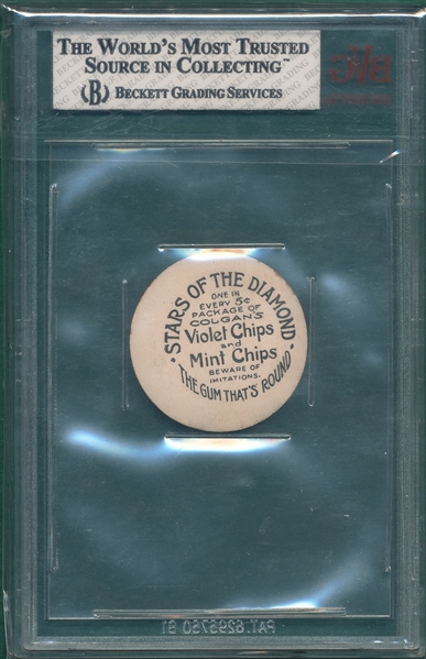 1909-1911 E254 Colgan Chips Eddie Collins, Stars of the Diamond, BVG 4