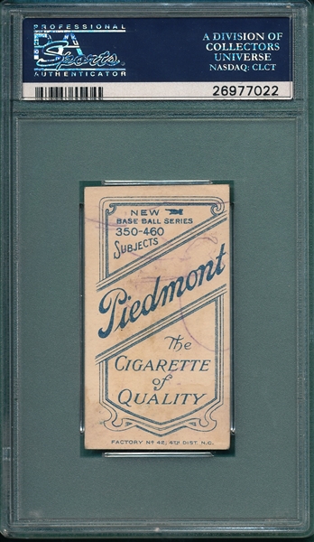 1909-1911 T206 Donlin, Bat, Piedmont Cigarettes PSA Authentic *Factory 42*