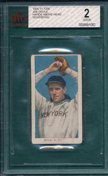 1909-1911 T206 Doyle, Joe, Sovereign Cigarettes, BVG 2