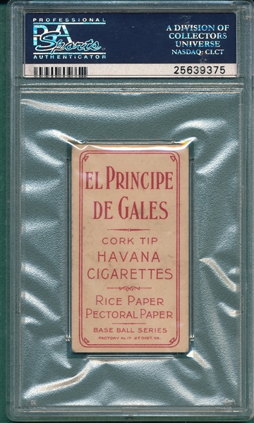 1909-1911 T206 Griffith, Batting, El Principe De Gales PSA 3.5