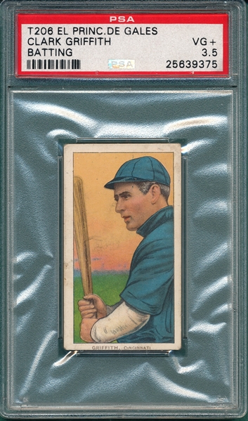 1909-1911 T206 Griffith, Batting, El Principe De Gales PSA 3.5