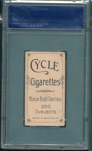 1909-1911 T206 Oberlin Cycle Cigarette PSA 4