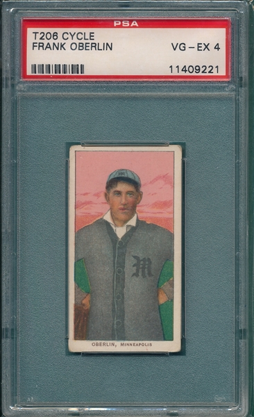 1909-1911 T206 Oberlin Cycle Cigarette PSA 4