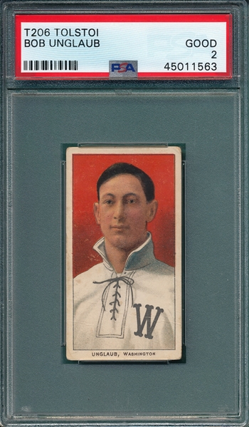 1909-1911 T206 Unglaub Tolstoi Cigarette PSA 2