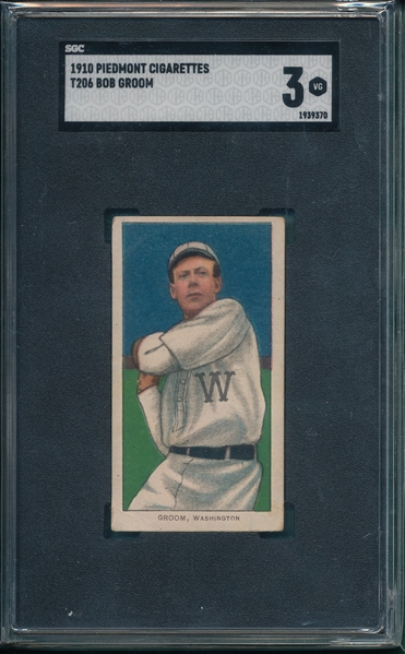 1909-1911 T206 Groom Piedmont Cigarette SGC 3