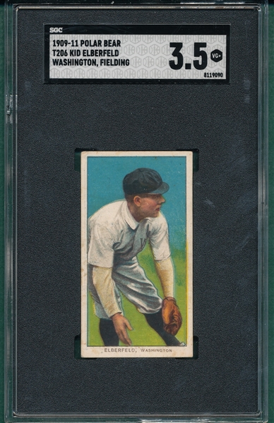 1909-1911 T206 Elberfeld, Fielding, Polar Bear SGC 3.5