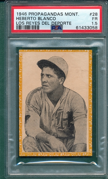 1946 Propagandas Monteil Los Reyes del Deporte, #28 Herberto Blanco, PSA 1.5