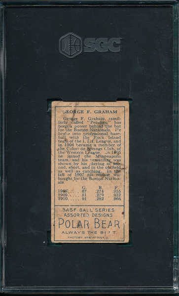 1911 T205 Graham, Cubs, Polar Bear, SGC 1 *SP*