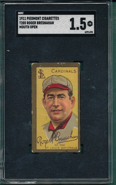 1911 T205 Bresnahan Piedmont Cigarettes SGC 1.5