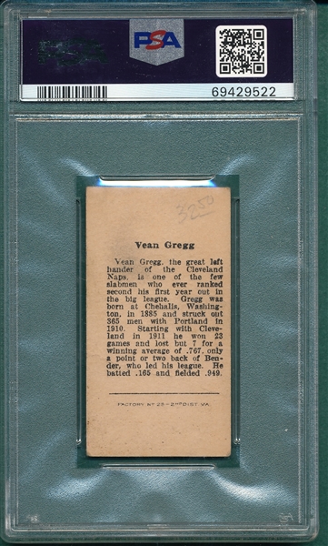 1912 T207 Gregg Anonymous Back PSA 1.5 (MK)