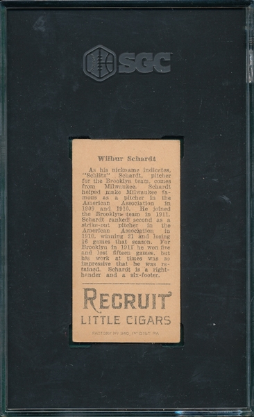 1912 T207 Schardt Recruit Little Cigar SGC 2