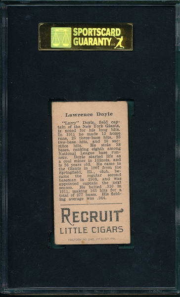 1912 T207 Doyle Recruit Little Cigar SGC 60