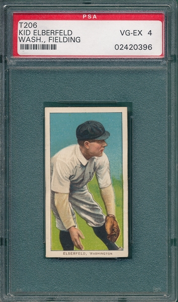 1909-1911 T206 Elberfeld, Fielding, Sweet Caporal Cigarettes, PSA 4