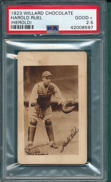 1923 Willard Chocolate Harold Ruel PSA 2.5