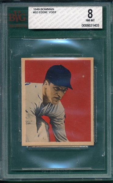 1949 Bowman #32 Eddie Yost BVG 8