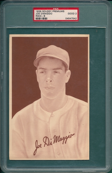 1939 R303-B Joe DiMaggio Goudey Premium PSA 2