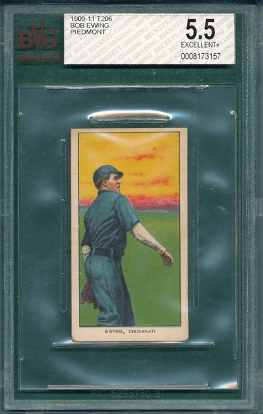 1909-1911 T206 Ewing Piedmont Cigarettes BVG 5.5