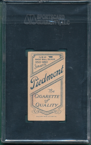 1909-1911 T206 Brown, Mordecai, Chicago On Shirt, Piedmont Cigarettes SGC 60