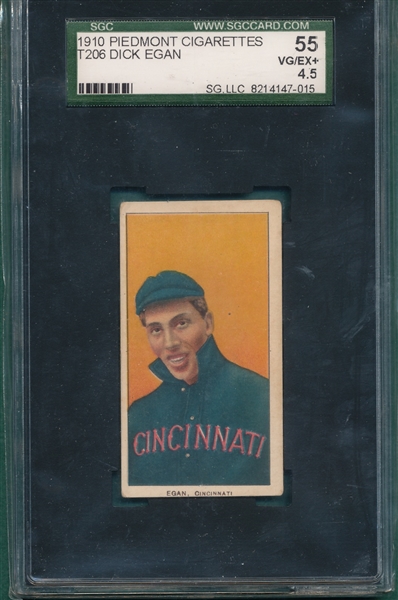1909-1911 T206 Egan Piedmont Cigarettes SGC 55
