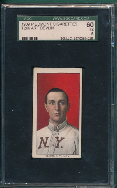 1909-1911 T206 Devlin Piedmont Cigarettes SGC 60