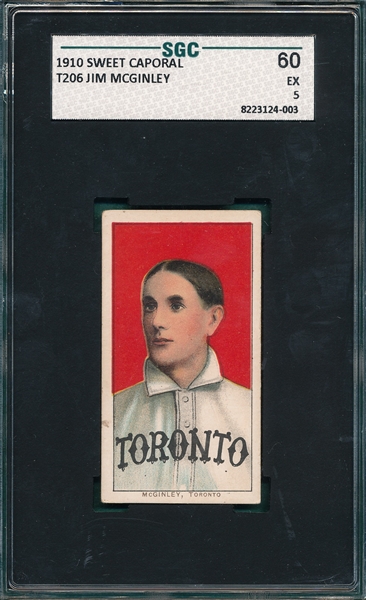 1909-1911 T206 McGinley Sweet Caporal Cigarettes SGC 60