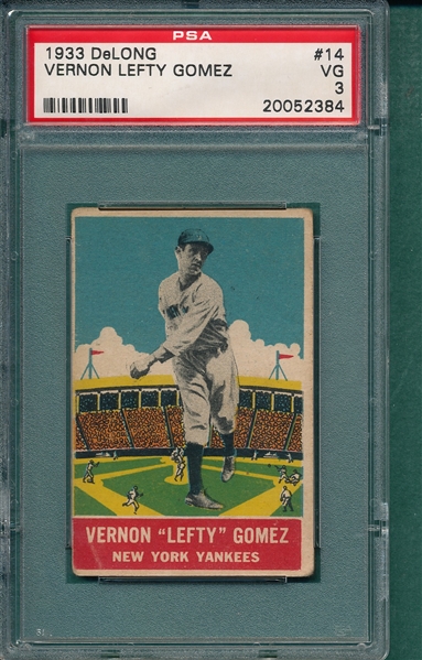 1933 DeLong #14 Left Gomez PSA 3